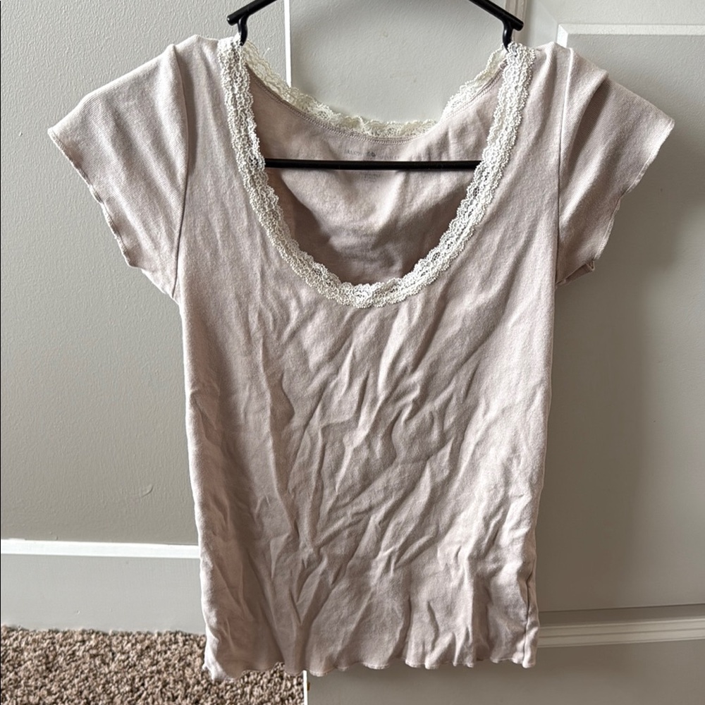 Elegant Lace Trim Brandy Melville Women's Top